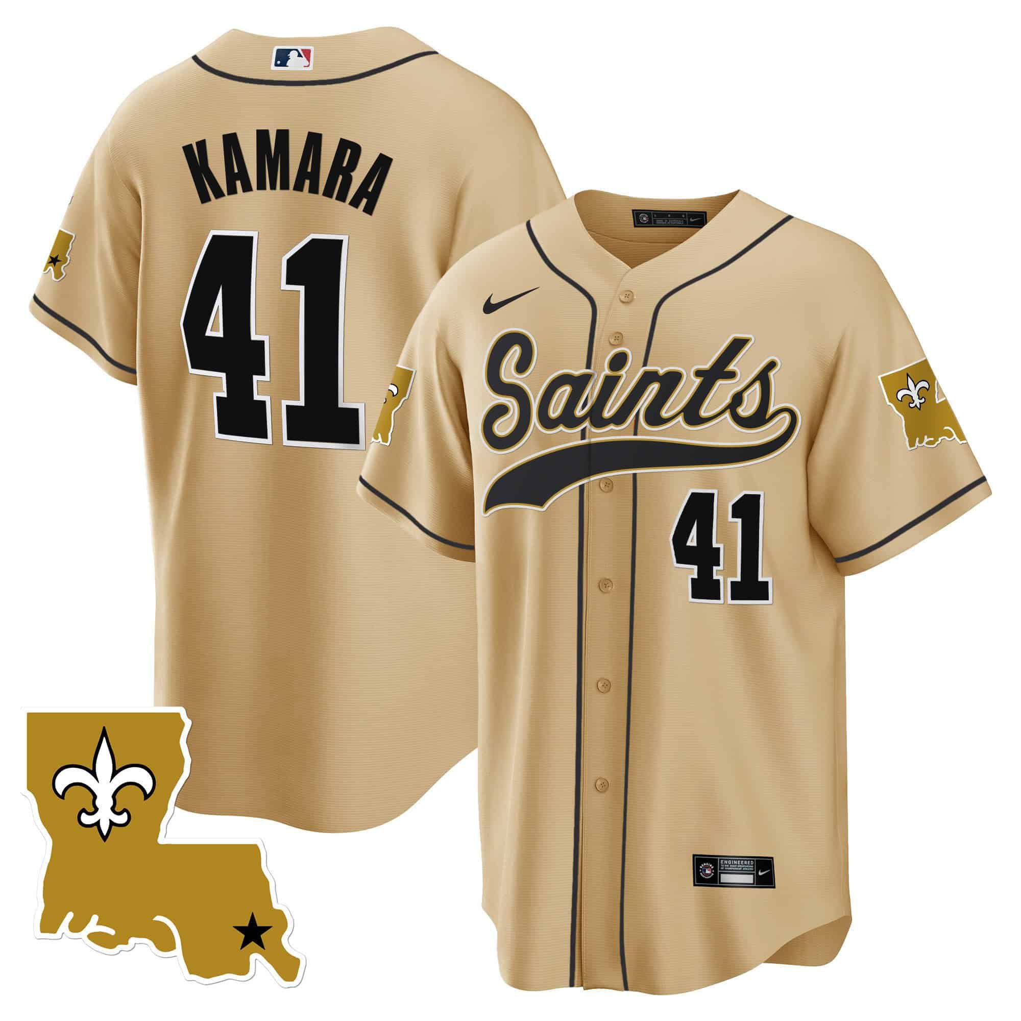Men New Orleans Saints 41 Kamara Yellow 2024 Nike 1987 Legacy Cool Base NFL Jersey